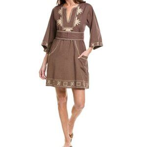 PHIE COLLECTIVE Arizona Short Tunic Mini Dress in Sz L in Chocolate - NWT!
